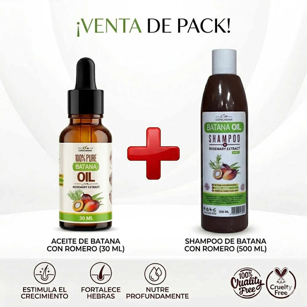 🌿Ritual Pack Dúo Capilar Shampoo + Aceite Batana, Nutre, Fortalece y Revitaliza.