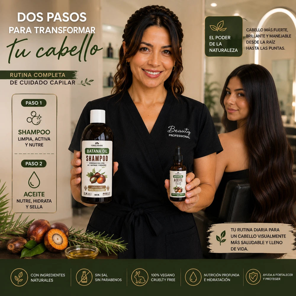 🌿Ritual Pack Dúo Capilar Shampoo + Aceite Batana, Nutre, Fortalece y Revitaliza.