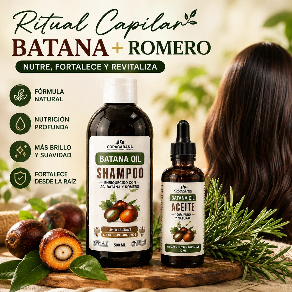 🌿Ritual Pack Dúo Capilar Shampoo + Aceite Batana, Nutre, Fortalece y Revitaliza.